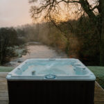 luxury log cabin with hot tub